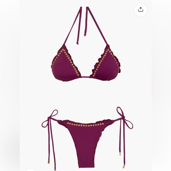 Ripple Tie Side Cheeky Bottom color Plum size M & Ripple TriangleTop Plum size S - Picture 7 of 7